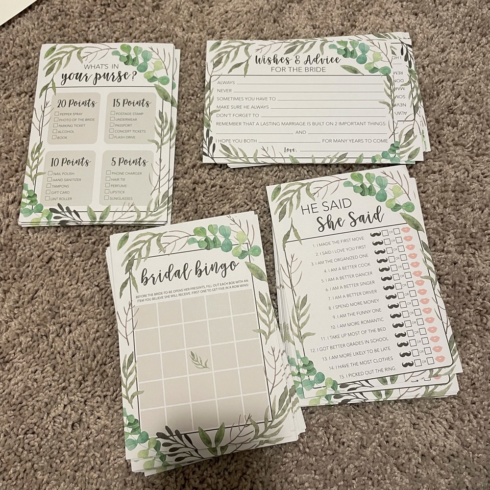 Bridal shower games